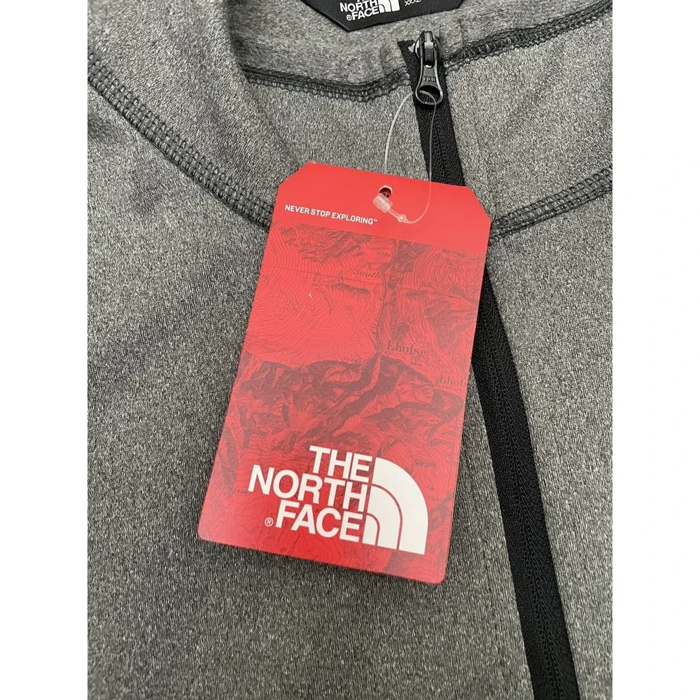 NEW The North Face Tech 1/4 Zip‎ Fleece 3XL Asphalt Heather Gray Lined Stretch